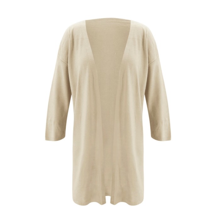 Autumn Plain Long Cardigans