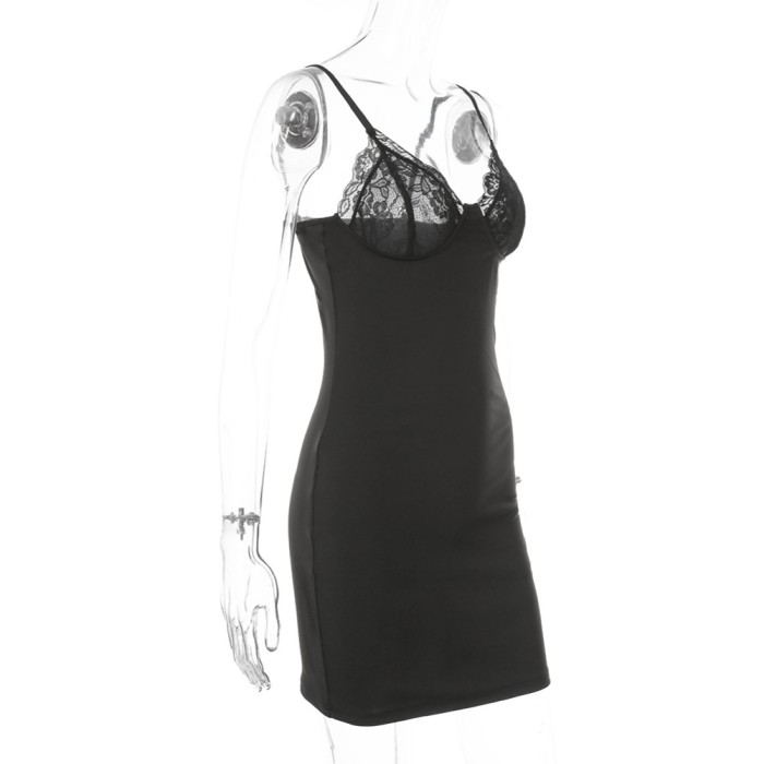 Sexy Black Strap Sleeping Dress