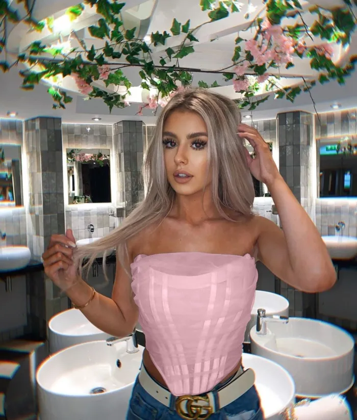 Sexy Pink Strapless Party Top