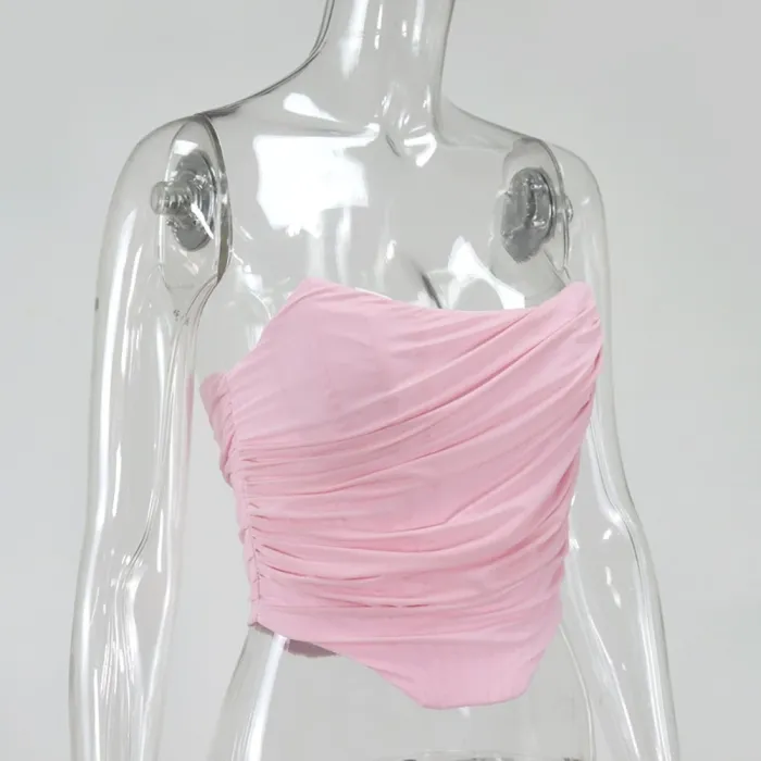 Sexy Pink Strapless Party Top