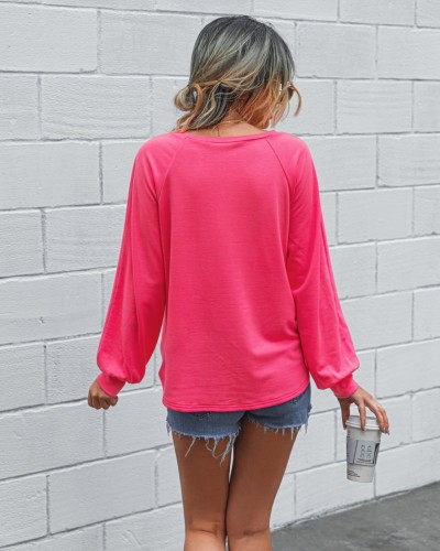 Autumn Plain Long Sleeve Loose Shirt