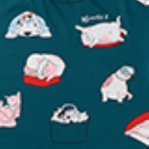 Women Summer Print Two Piece Shorts Pajama Set