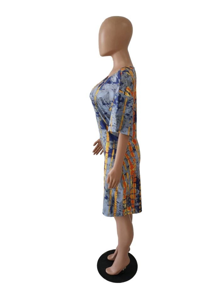 Summer Tie Dye Lazy Shirt Dress