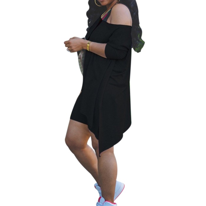Plus Size Solid Color Two Piece Shorts Set