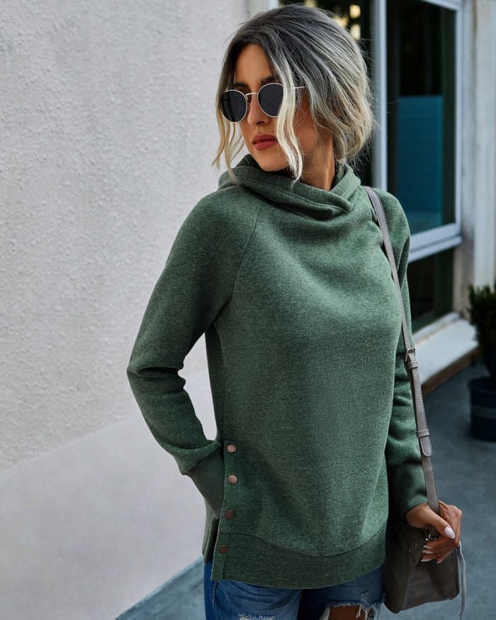 Autumn Plain Hoodie Sweat Shirt