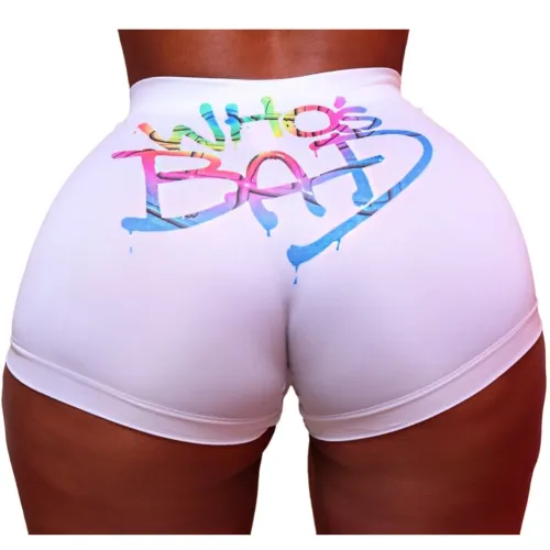 Print High Waist Sexy Jogger Shorts