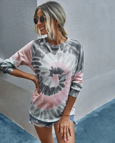 Autumn Tie Dye O Neck Shirt