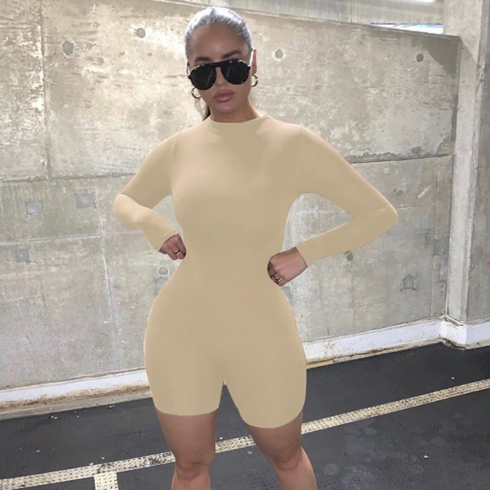 Sports Fitness Long Sleeve Zipper Rompers