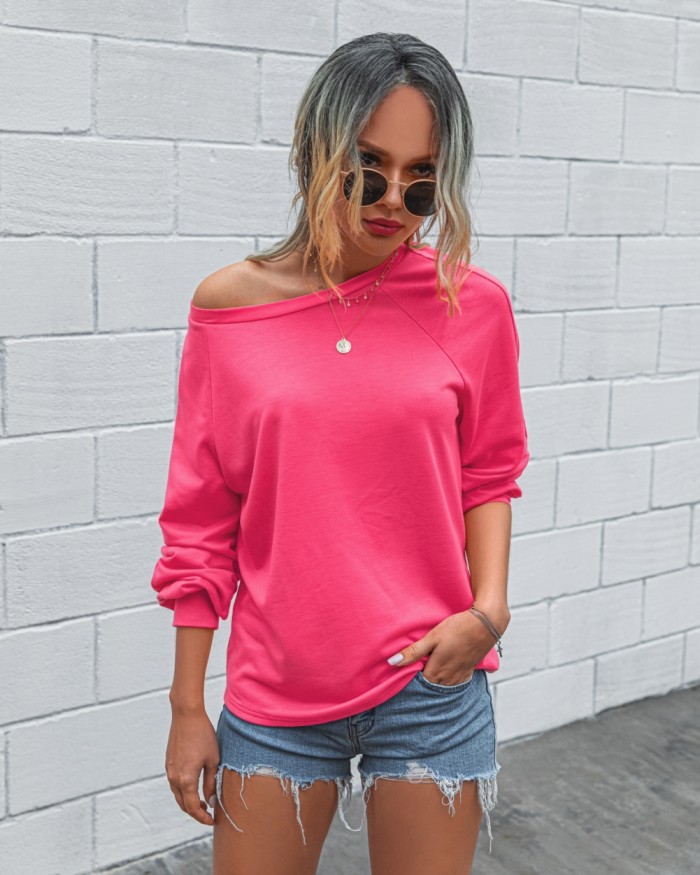 Autumn Plain Long Sleeve Loose Shirt