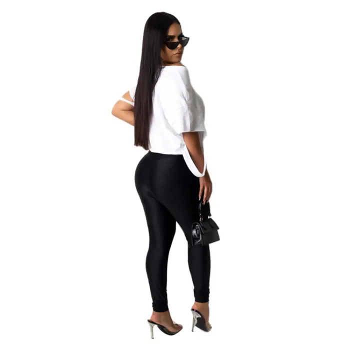Plain Sexy High Waist Zipper Trousers