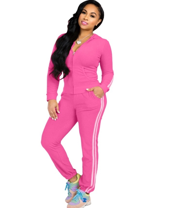 Fall Blank Pockets Hoodie Tracksuit