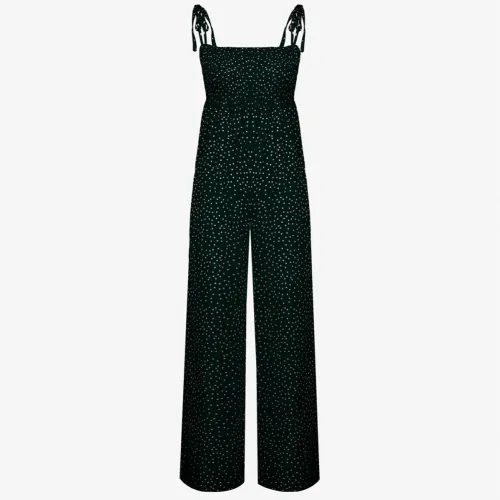 Summer Dot High Waist Strap Wide Legges Jumpsuit