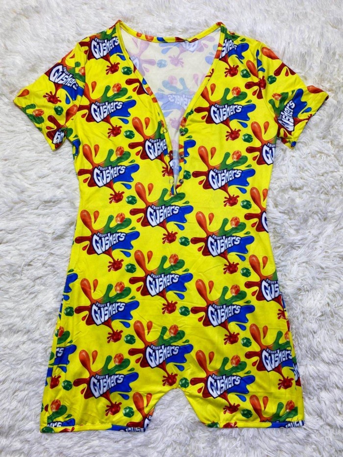 Summer African Cute Print V-Neck Rompers