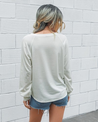 Autumn Plain Long Sleeve Loose Shirt