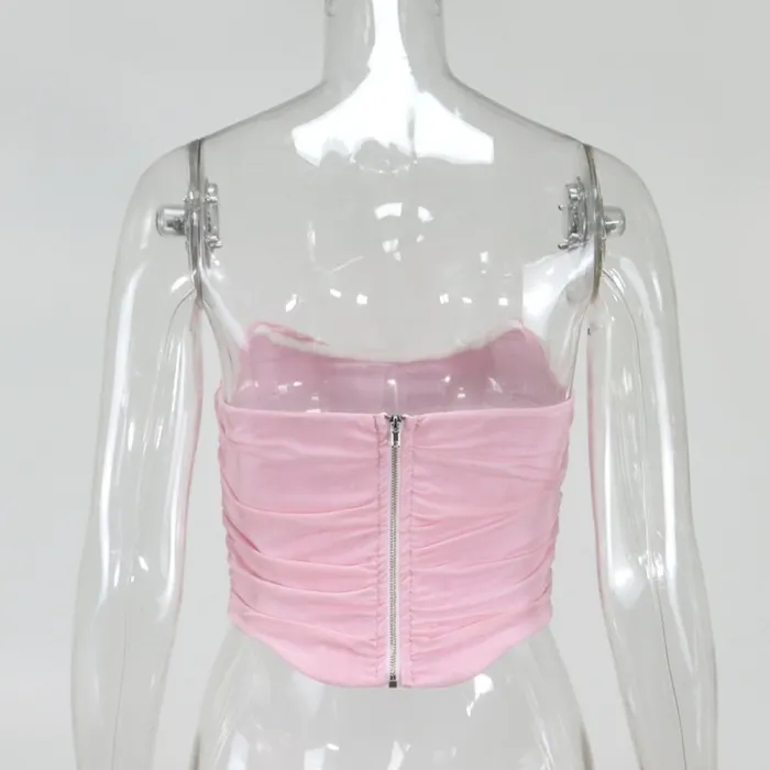 Sexy Pink Strapless Party Top