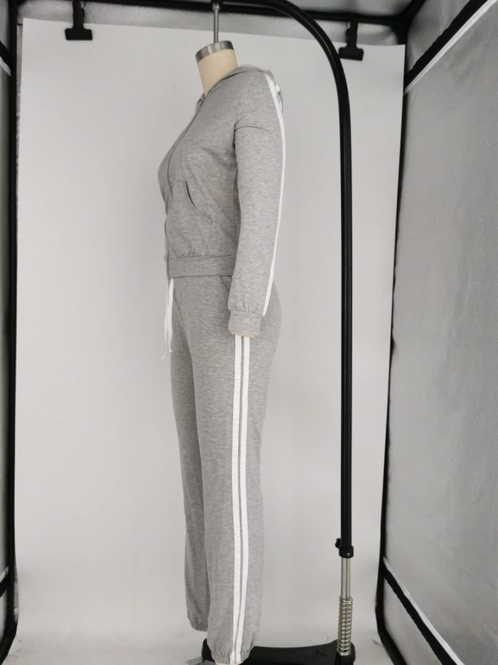 Fall Blank Pockets Hoodie Tracksuit