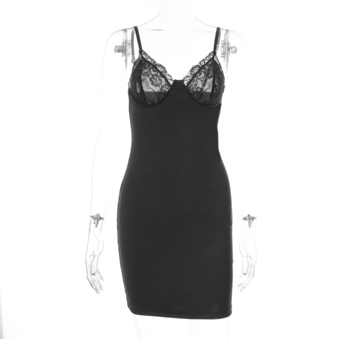 Sexy Black Strap Sleeping Dress