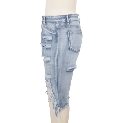 Sexy High Waist Ripped Denim Shorts