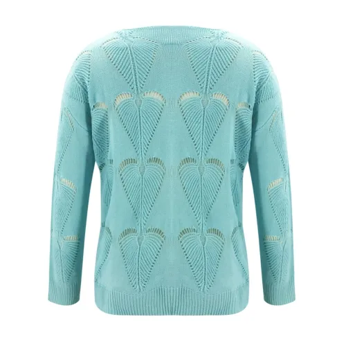 Hollow Out V-Neck Pullover Loose Sweater