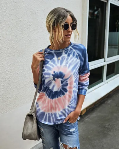 Autumn Tie Dye O Neck Shirt