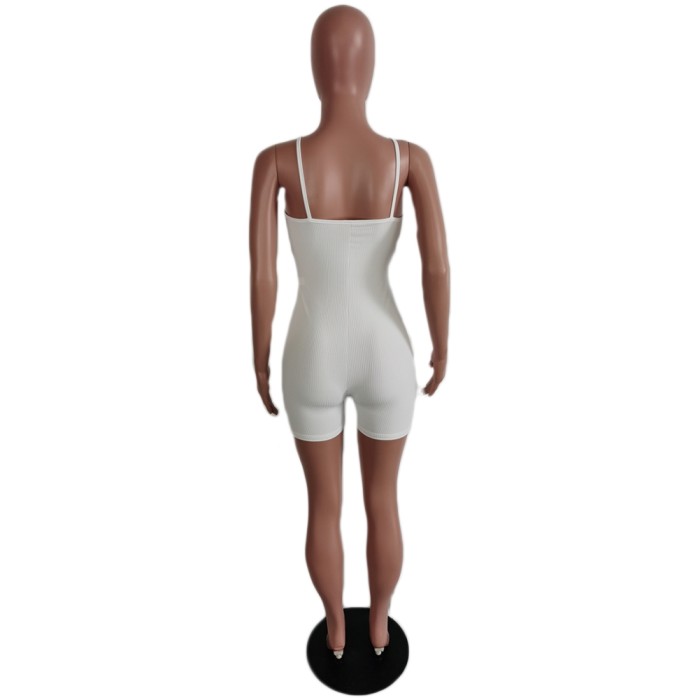 Sexy White Strap Bodycon Rompers