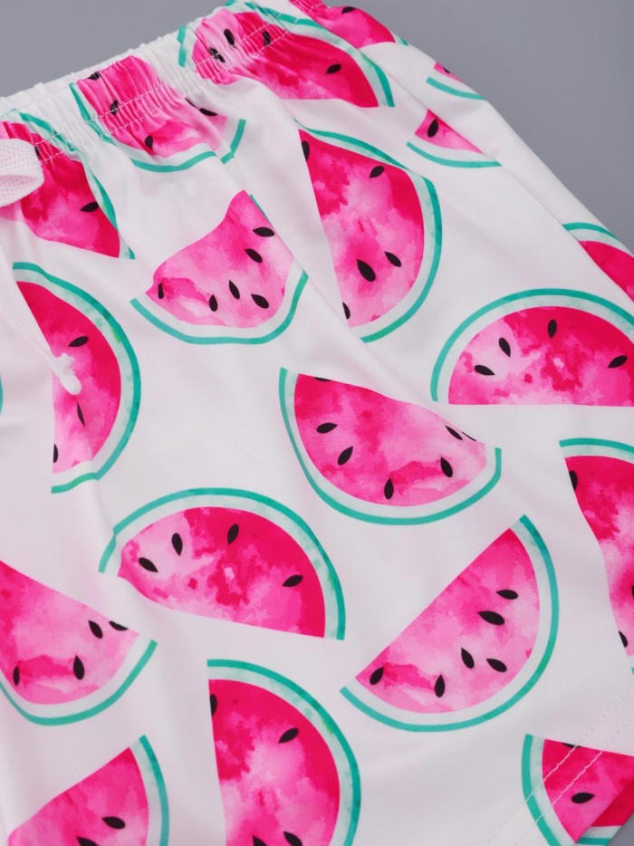 Women Summer Print Two Piece Shorts Pajama Set