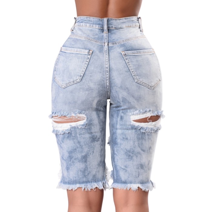 Sexy High Waist Ripped Denim Shorts