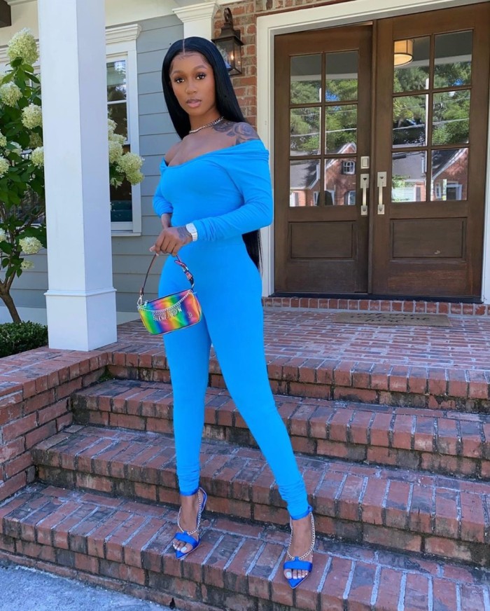 Solid Color Sexy Two Piece Tight Pants Set