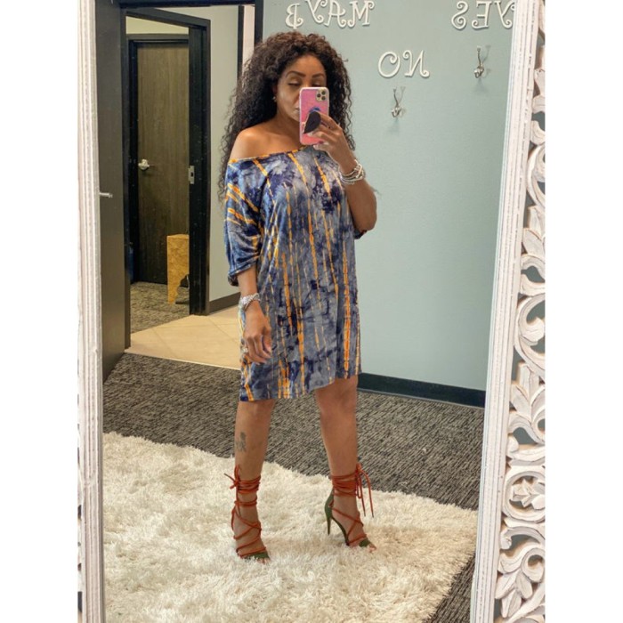 Summer Tie Dye Lazy Shirt Dress