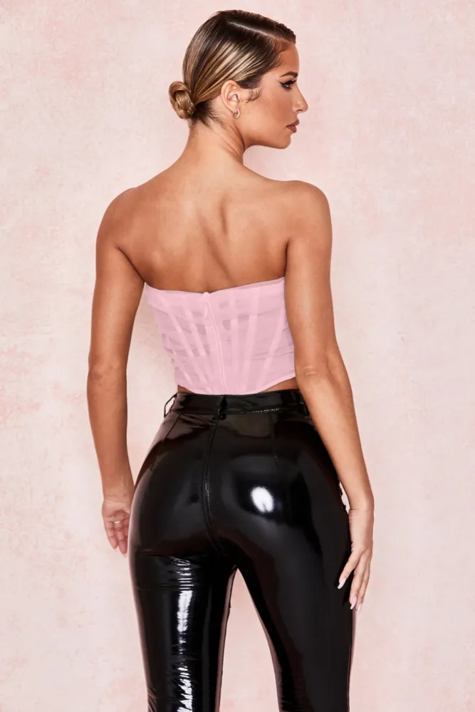 Sexy Pink Strapless Party Top