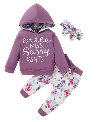Kids Girl Autumn 3 Piece Print Tracksuit