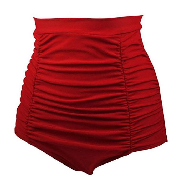 Bikini pentru costumul de baie, model nou cu talie ?nalt? ?i material plisat, acoper? bine abdomenul