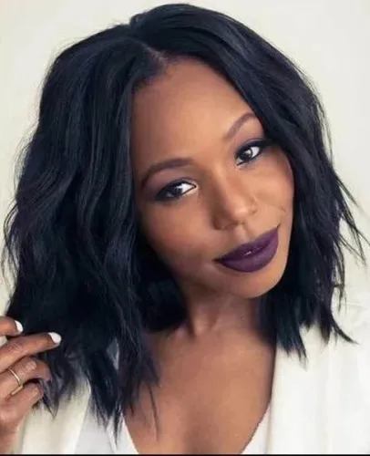 Natural 100% real black wave wig