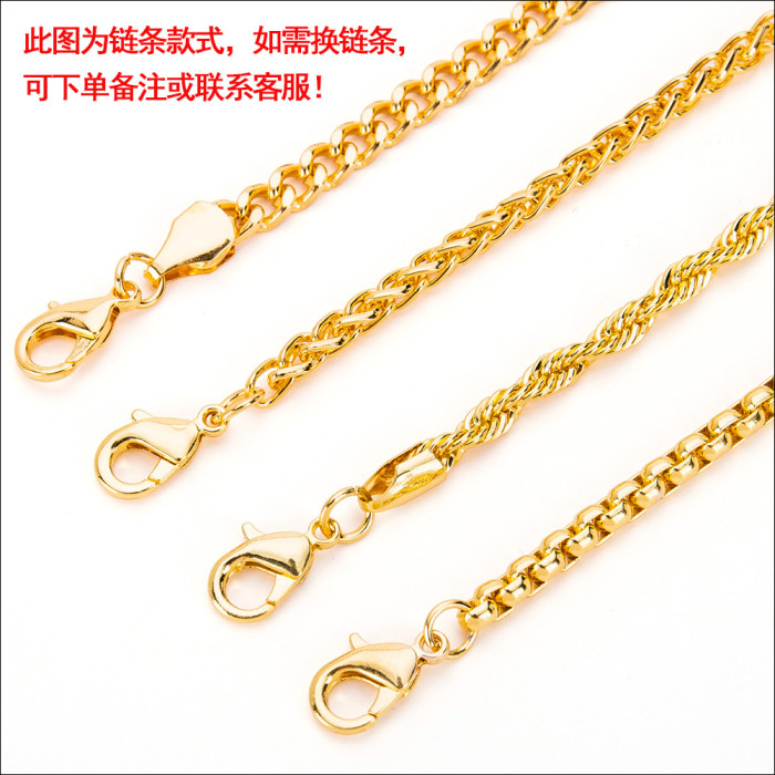 Cross border European and American new jewelry inlaid with diamond letterhead military brand Necklace hip hop Angel Pendant fire Fashion Necklace