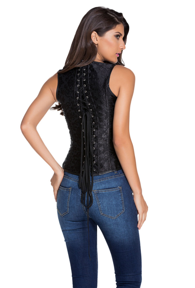 12 Steel Bone Double Buckle Straps Lace Up Corset
