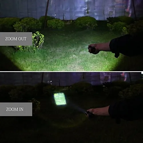 Copy Tactical LED Flashlight [2 Flashlights] – Portable Ultra Bright Zoomable Flashlight with Adjustable Focus and 5 Mode – Water Resistant LED Torch – 2 Pack