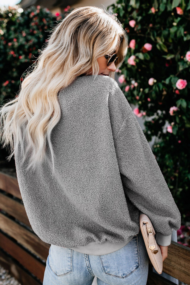 Gray Terry Thread Cashmere Sweathshirt