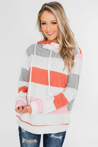 Orange Knocking Overlap Hoodie