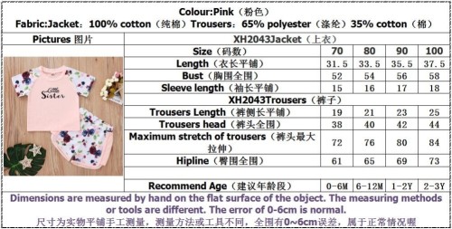 Kids Girl Summer Two Piece Floral Shorts Set