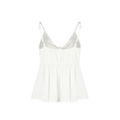 White Straps High Waist Top
