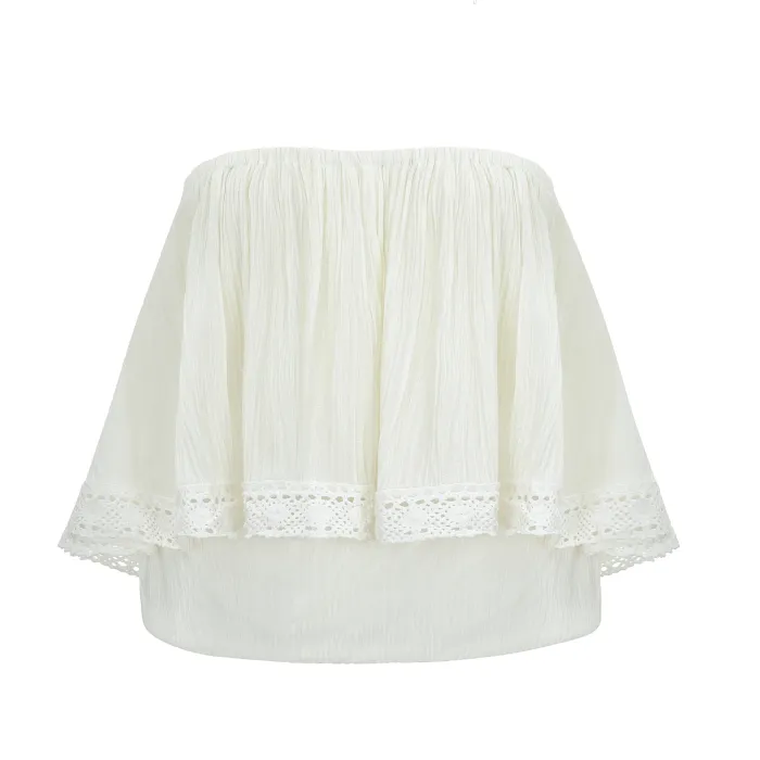 Casual Strapless Turndown Top