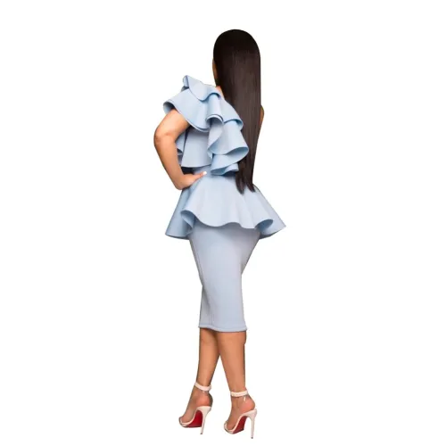 Occassional One Shoulder Peplum Dress