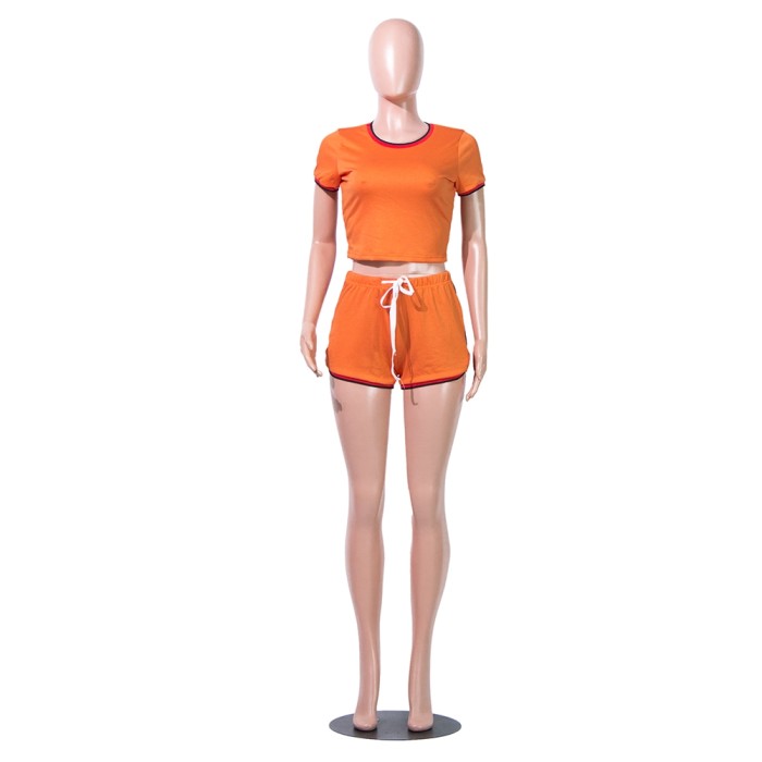 Summer Sports Two Piece Biker Shorts Set