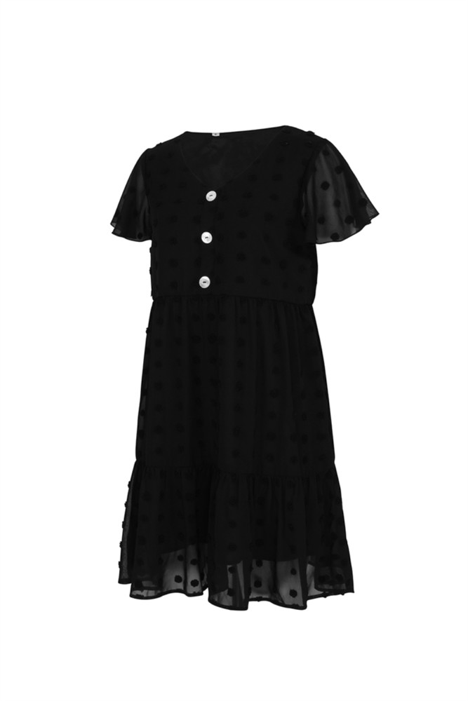 Summer V-Neck Floral Short Chiffon Dress