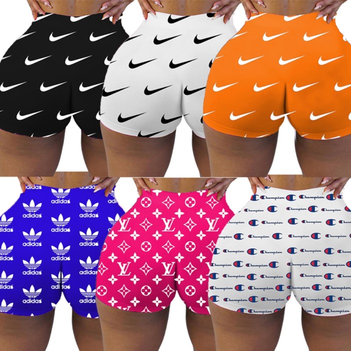 Sexy Print High Waist Jogger Shorts