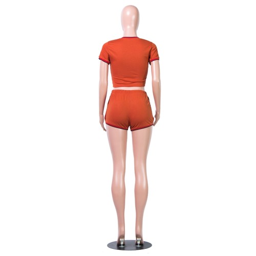 Summer Sports Two Piece Biker Shorts Set