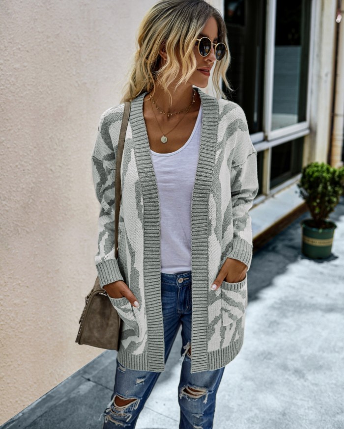 Falls Zebra Long Pocket Cardigans