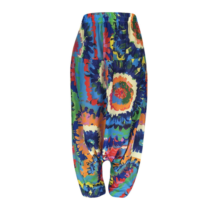 African Colorful Print Boho Trousers