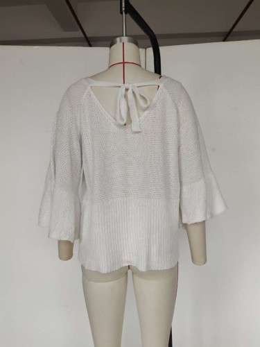 Autumn Bat Sleeving Pullover Sweater