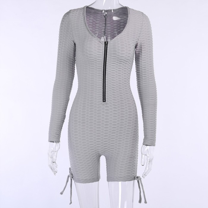 Sports Grey Long Sleeve Yoga Rompers